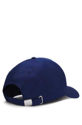 Gorra en sarga brillante con logo e insignia de bandera nacional, USA