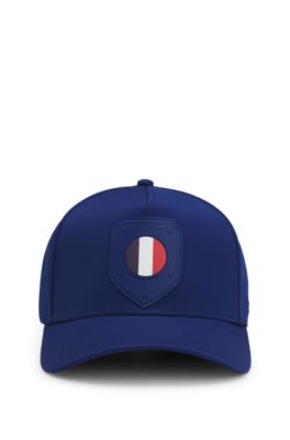 Gorra en sarga brillante con logo e insignia de bandera nacional, France