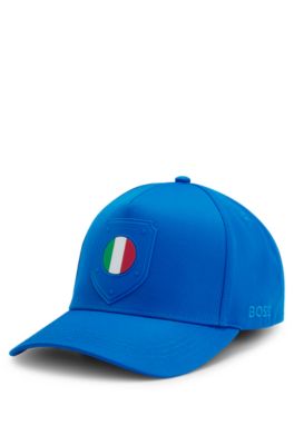 Logo cap in lustrous twill with country-flag badge, Italy