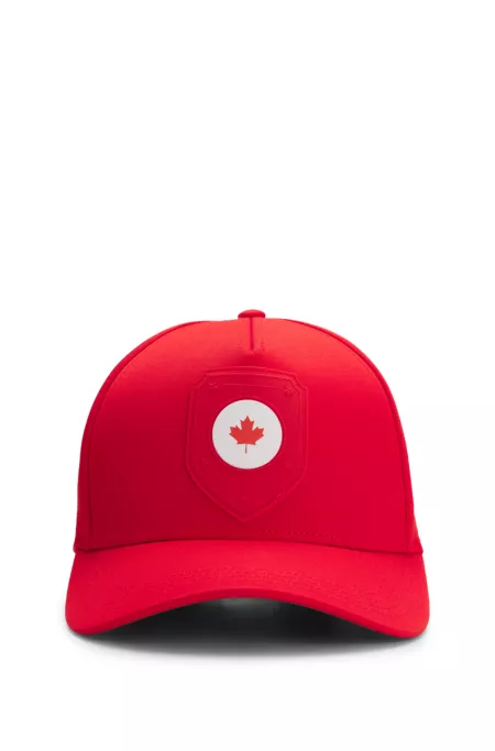 Logo cap in lustrous twill with country-flag badge