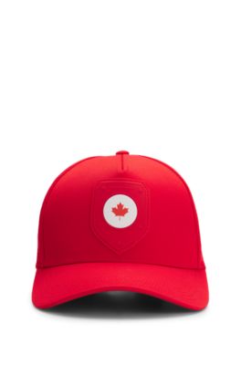 Gorra en sarga brillante con logo e insignia de bandera nacional, Canada
