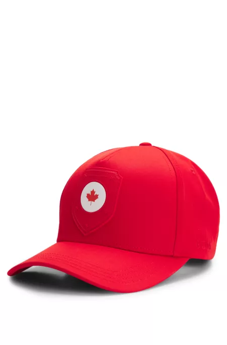 Logo cap in lustrous twill with country-flag badge