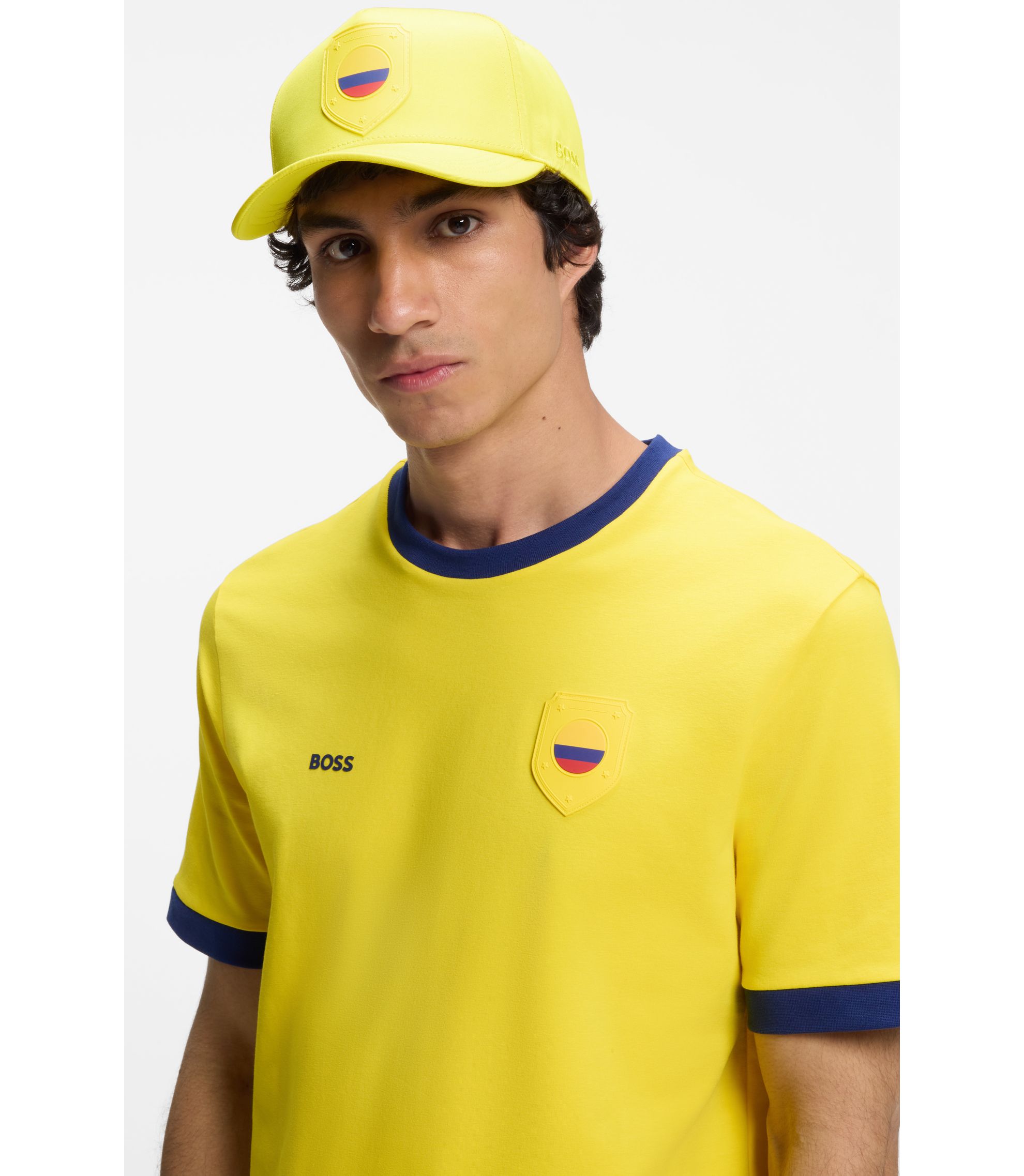 BOSS - Logo cap in lustrous twill with country-flag badge - Colombia