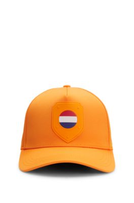 Gorra en sarga brillante con logo e insignia de bandera nacional, Netherlands