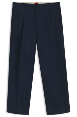 Relaxed-fit jeans in dark-blue soft cotton, Dark Blue