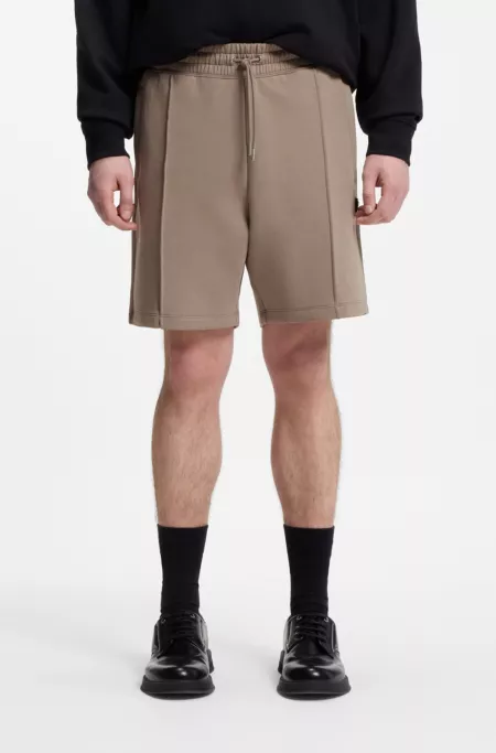 shorts with stacked-logo trim
