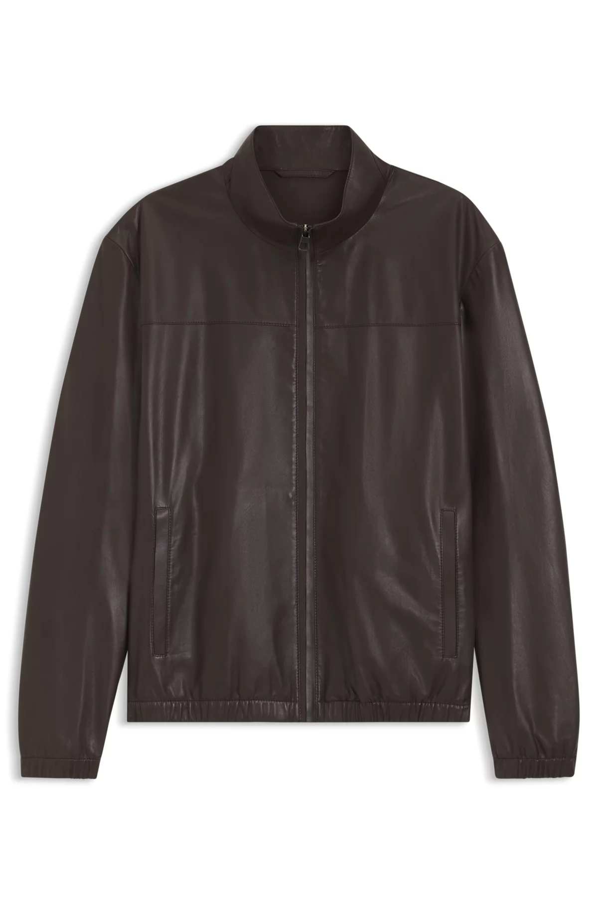 Veste en cuir nappa BOSS BY BECKHAM, Marron