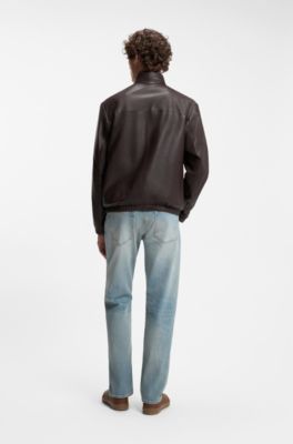 Chaqueta BOSS BY BECKHAM en piel de napa, Marr&oacute;n