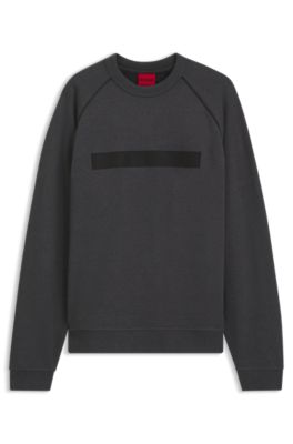 Sudadera relaxed fit en felpa de algod&oacute;n con logo espaciado, Gris oscuro