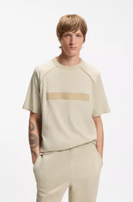 Relaxed-fit cotton jersey T-shirt with wide-set logo