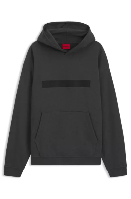 Relaxed-fit cotton terry hoodie with wide-set logo