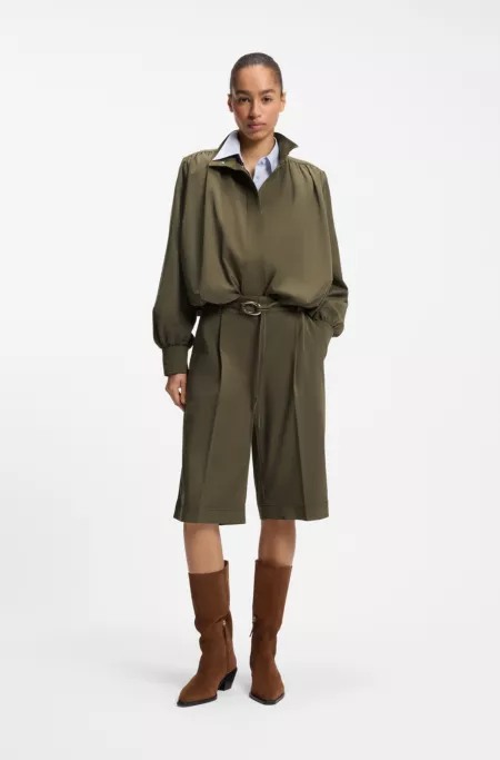 Relaxed-fit blazer with balloon hem