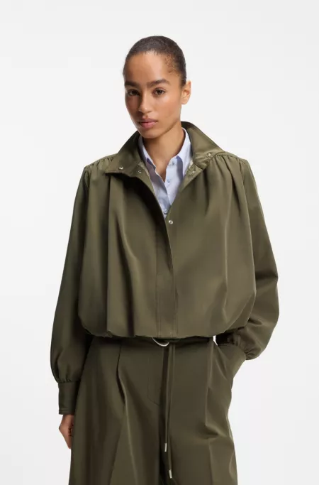 Relaxed-fit blazer with balloon hem