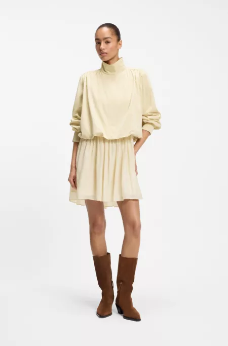 Relaxed-fit blazer with balloon hem