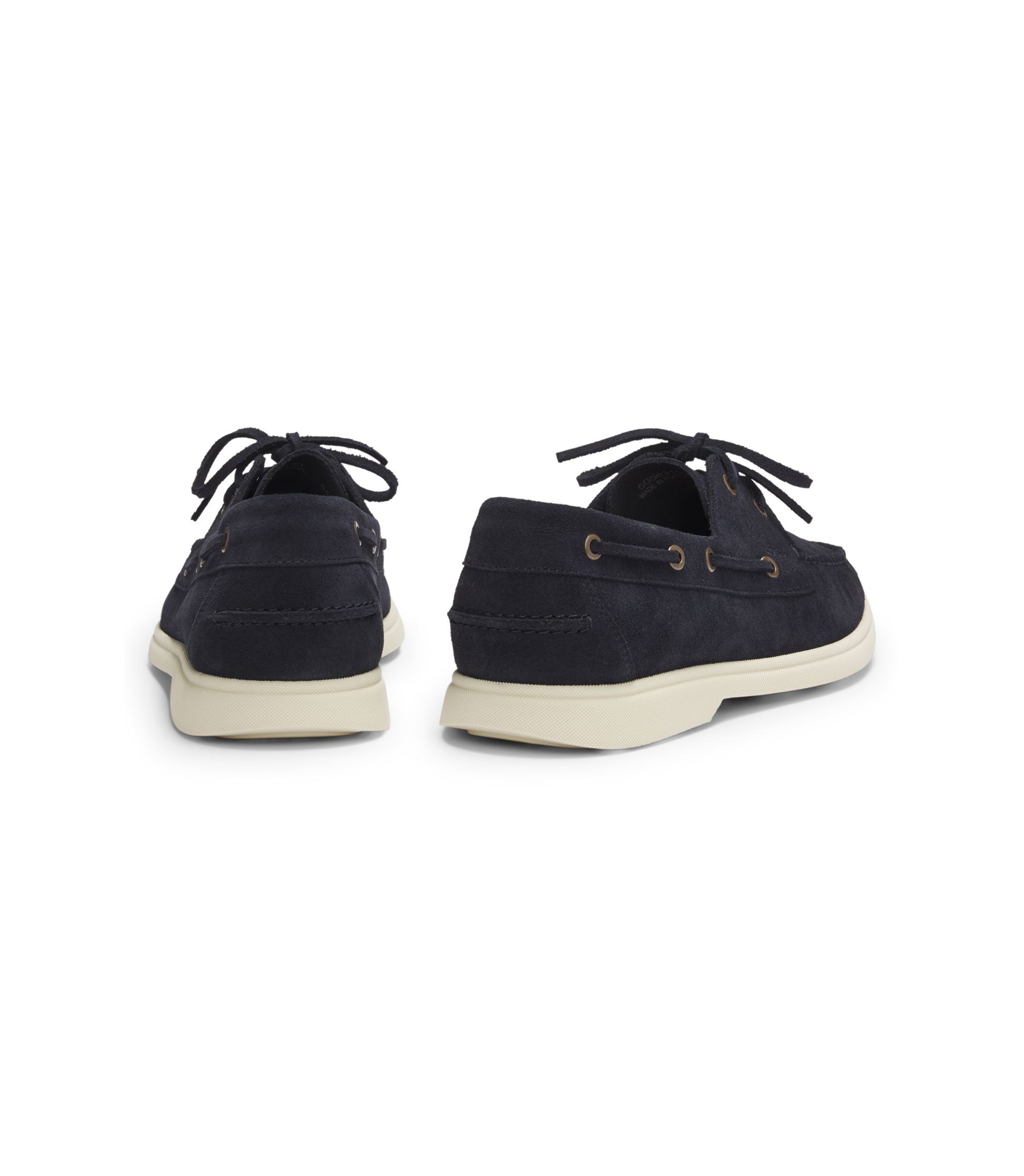 ブランデー BOSS BOSS - Lace-detail boat shoes in suede - Dark Blue