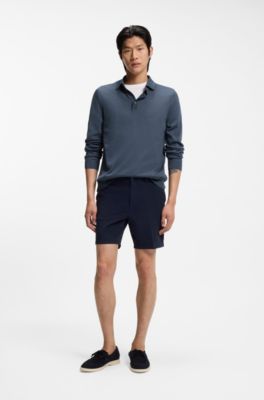 Lace-detail boat shoes in suede, Dark Blue