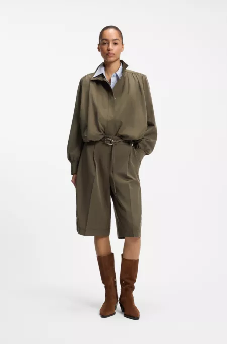 Relaxed-fit shorts with buckled belt