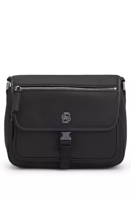 Twill crossbody bag with Double B monogram