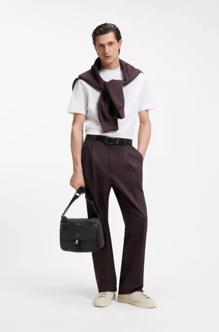 Twill crossbody bag with Double B monogram