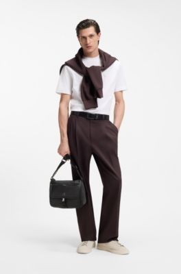 Bolso cruzado de sarga con monograma Double&nbsp;B, Negro