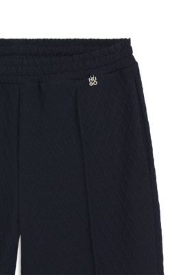 Straight-fit track pants in diamond jacquard, Blue