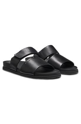 Chanclas de piel con tira antidesgarros