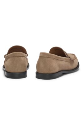 Penny-trim moccasins in suede, Beige