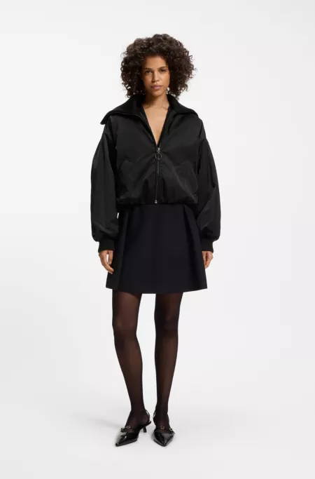 Padded bomber jacket in satin