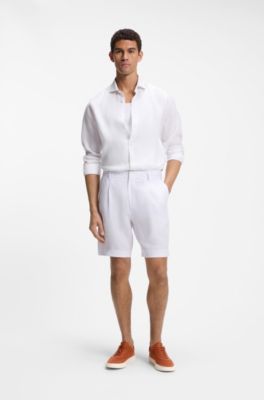 Deportivas con cordones, empeines de punto y apliques de piel, Marr&oacute;n