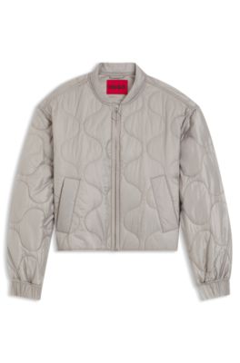Water-repellent jacket with onion quilting, Light Grey