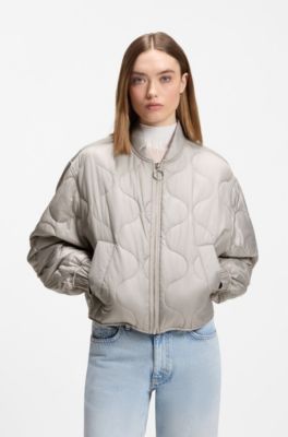 Water-repellent jacket with onion quilting, Light Grey