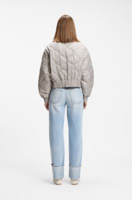 Water-repellent jacket with onion quilting, Light Grey