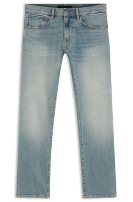 Vaqueros slim fit BOSS BY BECKHAM en tejido vaquero el&aacute;stico azul, Turquesa