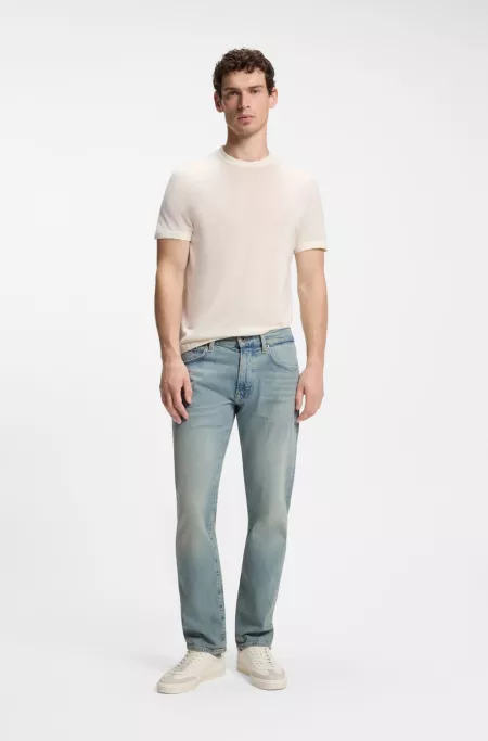 BOSS BY BECKHAM slim-fit jeans in blue stretch denim