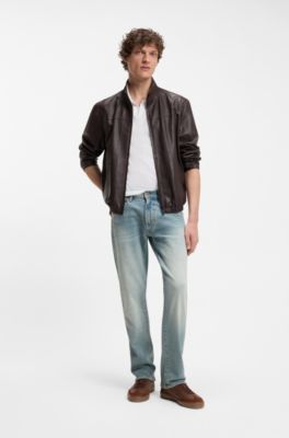 BOSS BY BECKHAM slim-fit jeans in blue stretch denim, Turquoise