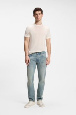 Jean Slim en denim stretch bleu BOSS BY BECKHAM, Turquoise