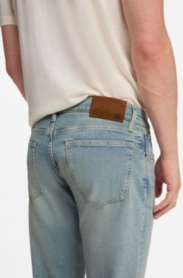 Jean Slim en denim stretch bleu BOSS BY BECKHAM, Turquoise