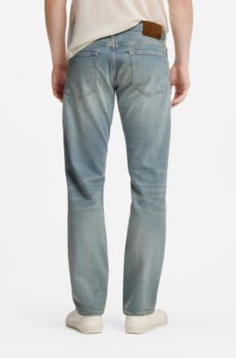 Jean Slim en denim stretch bleu BOSS BY BECKHAM, Turquoise