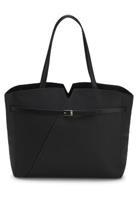 BOSS REVERS tote bag in leather with belt detail
