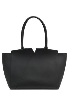 Bolso tote BOSS Revers de piel con detalle de cintur&oacute;n, Negro