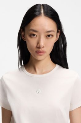 Mercerised-cotton T-shirt in a regular fit, White