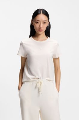 Mercerised-cotton T-shirt in a regular fit, White