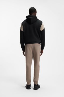 Sudadera regular fit en piqu&eacute; con cremallera, Negro