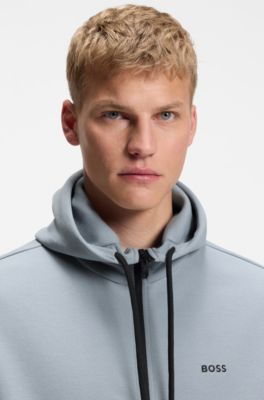 Regular-fit zip-up sweatshirt in spacer pique, Dark Grey