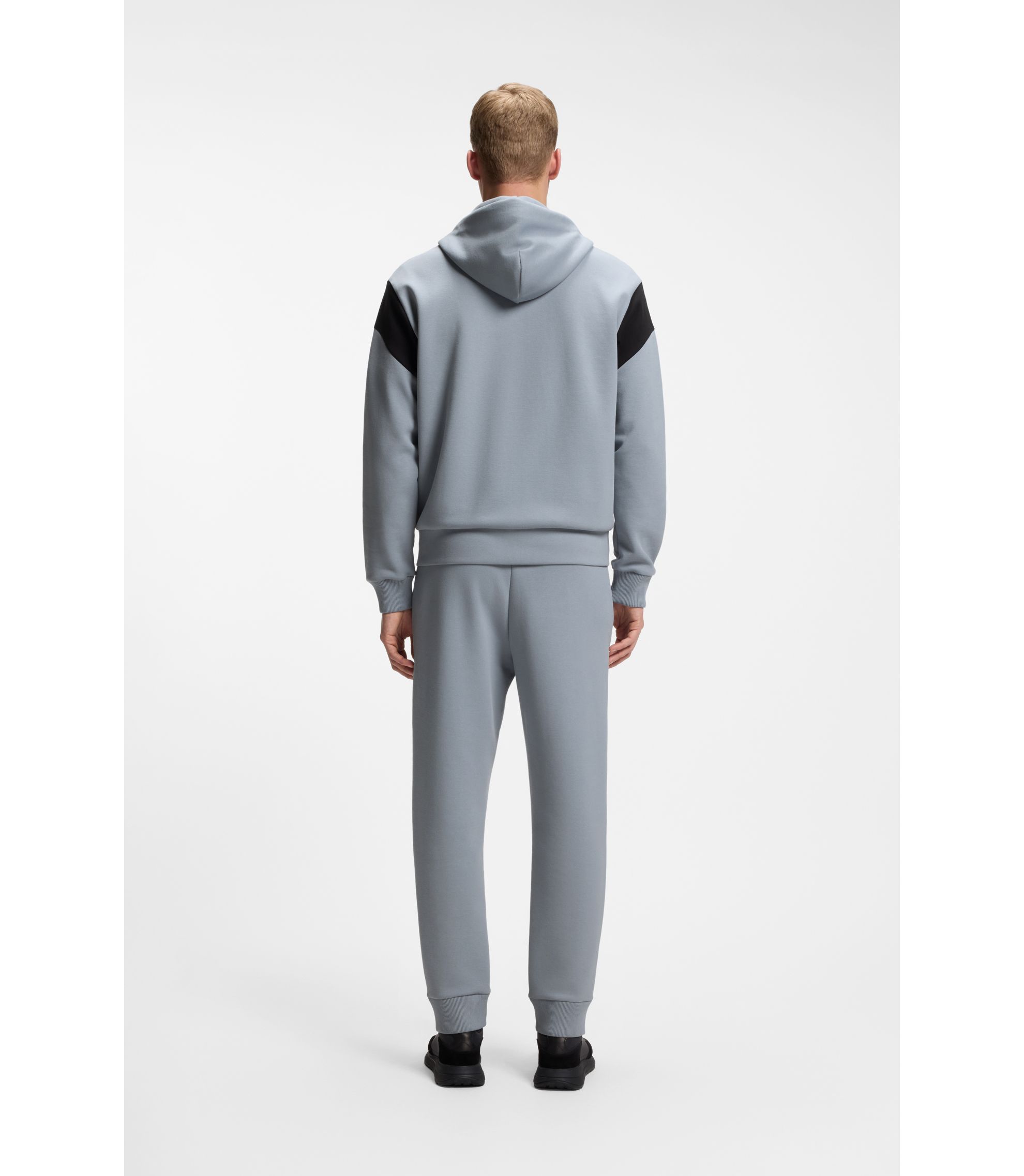 BOSS - Regular-fit zip-up sweatshirt in spacer pique - Dark Grey