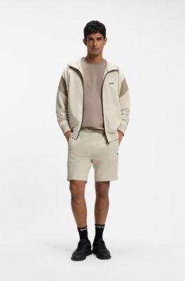 Sudadera regular fit en piqu&eacute; con cremallera, Beige claro