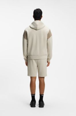 Sudadera regular fit en piqu&eacute; con cremallera, Beige claro