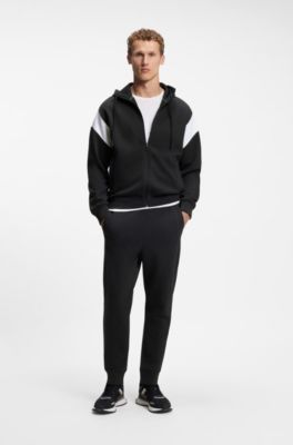Sudadera regular fit en piqu&eacute; con cremallera, Azul oscuro