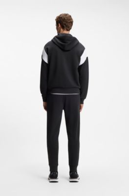 Regular-fit zip-up sweatshirt in spacer pique, Dark Blue