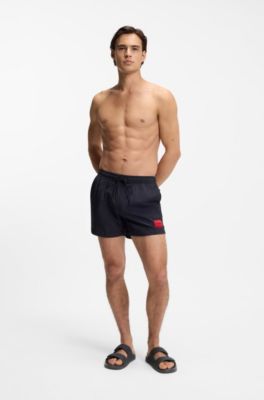 Sandalias con monograma y tiras de cierre por contacto, Negro